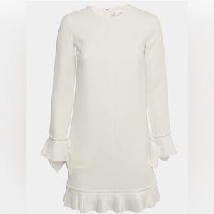 Victoria Victoria Beckham White Crepe
Plisse Mini Dress, Size 6